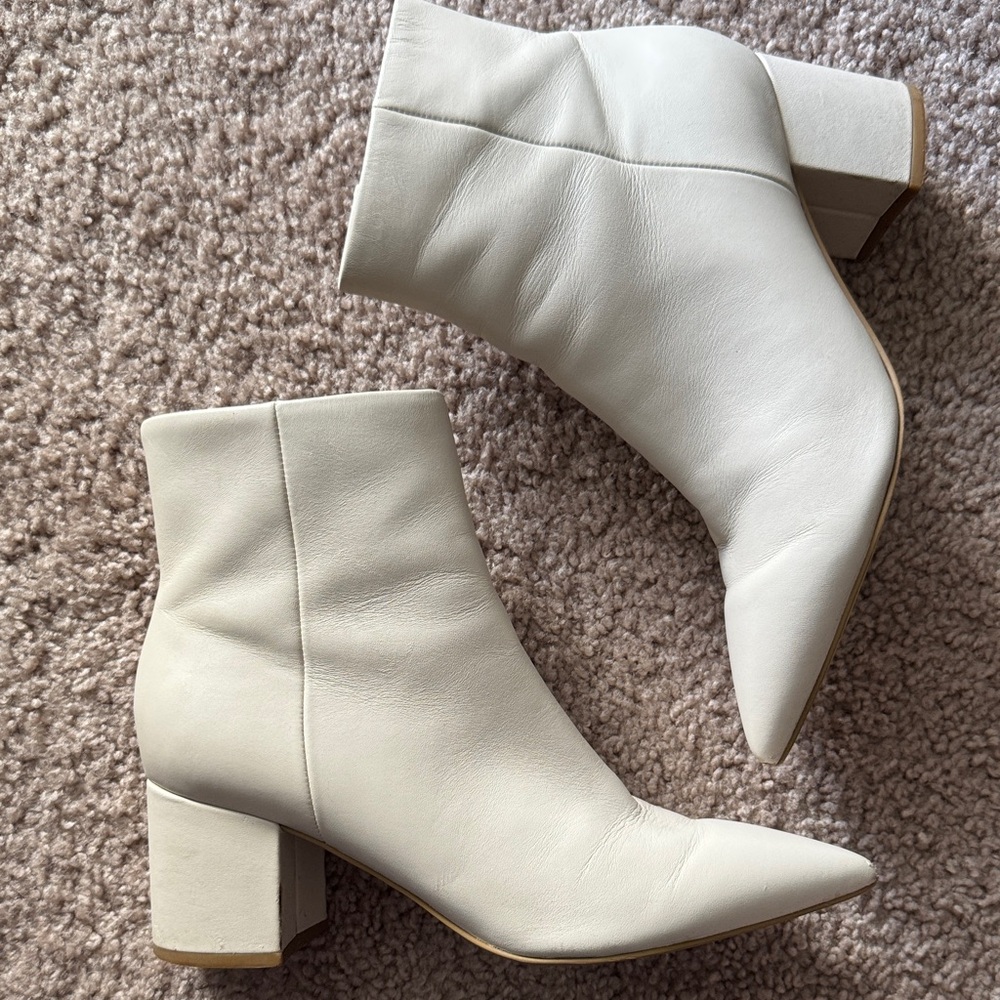 Marc Fisher Cream Ankle Boots